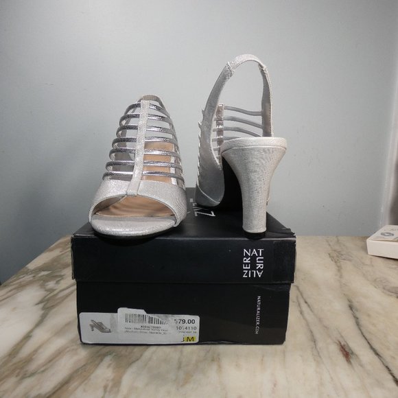 Naturalizer Womens Vanity Open Toe Slip On Slingback Heels 8 - Picture 2 of 14